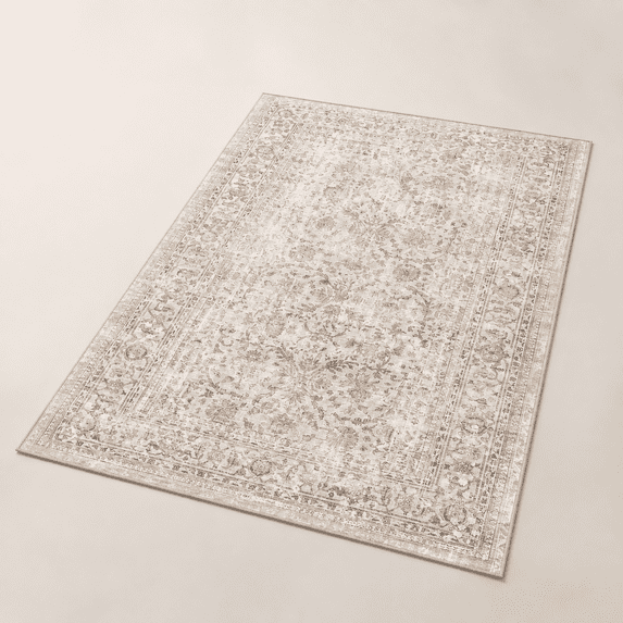Neutral Colored Rug 4x6 Washable Beige Neutral Vintretro Area Rug For Entryway - Walmart.com