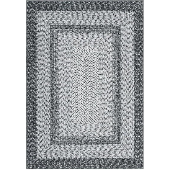 4x6 Washable Geometric Area Rug - Soft Boho Throw Rug for Living Room and Bedroom, Grey