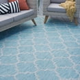 thumbnail image 1 of 4x6 Water Resistant, Indoor Outdoor Rugs for Patios, Front Door Entry, Entryway, Deck, Porch, Balcony | Outside Area Rug for Patio | Aqua, Geometric | Size: 3'11'' x 5'3'', 1 of 10