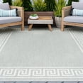 thumbnail image 1 of 4x6 Water Resistant, Indoor Outdoor Rugs for Patios, Front Door Entry, Entryway, Deck, Porch, Balcony | Outside Area Rug for Patio | Gray, Greek Key | Size: 4' x 5'3'', 1 of 8