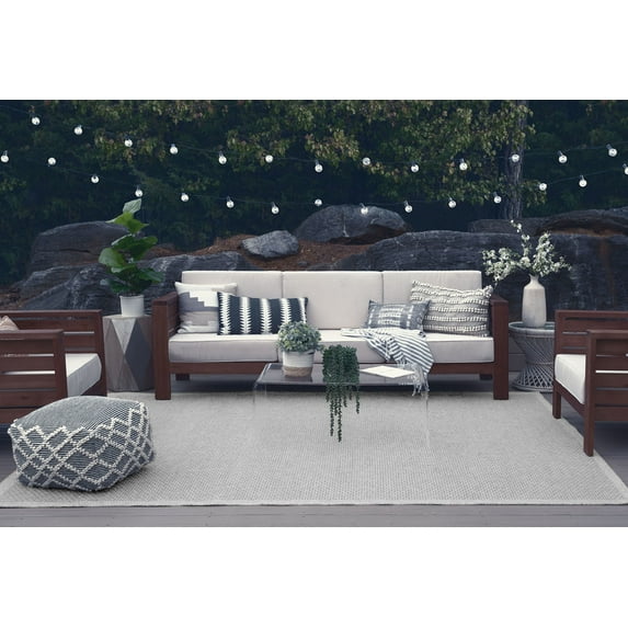 4x6 Water Resistant, Indoor Outdoor Rugs for Patios, Front Door Entry, Entryway, Deck, Porch, Balcony | Outside Area Rug for Patio | Gray, Solid | Size: 3'11'' x 5'3''