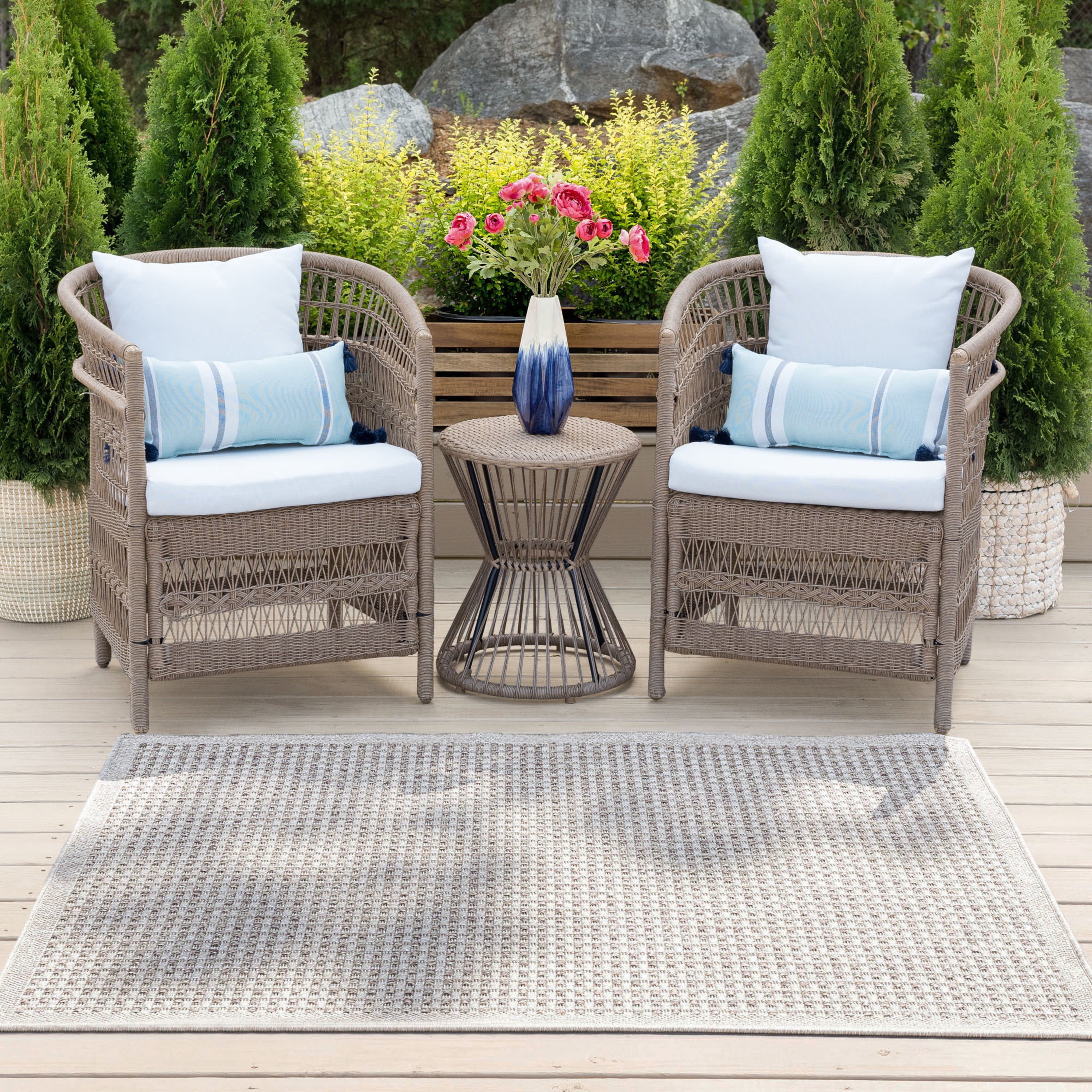 4x6 Water Resistant, Indoor Outdoor Rugs for Patios, Front Door Entry ...