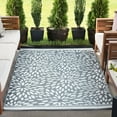 thumbnail image 1 of 4x6 Reversible Gray and White Polypropylene Outdoor Floral Area Rug, 1 of 7
