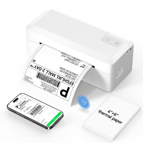 4x6 Wireless Thermal Printer for Shipping Labels, Compatible with iPhone Windows, Ideal for Small Business & Home Office Use.