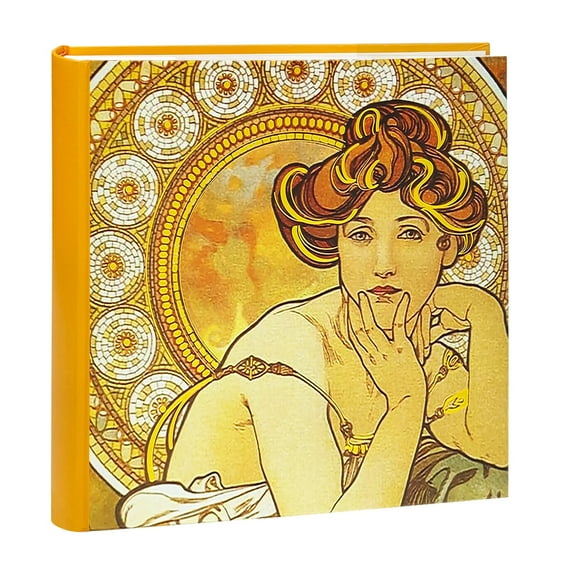 4x6-inch Oil Painting Photo Album,Holds 200 Photos,Alphonse Mucha Precious Stones Topaz Photo Album