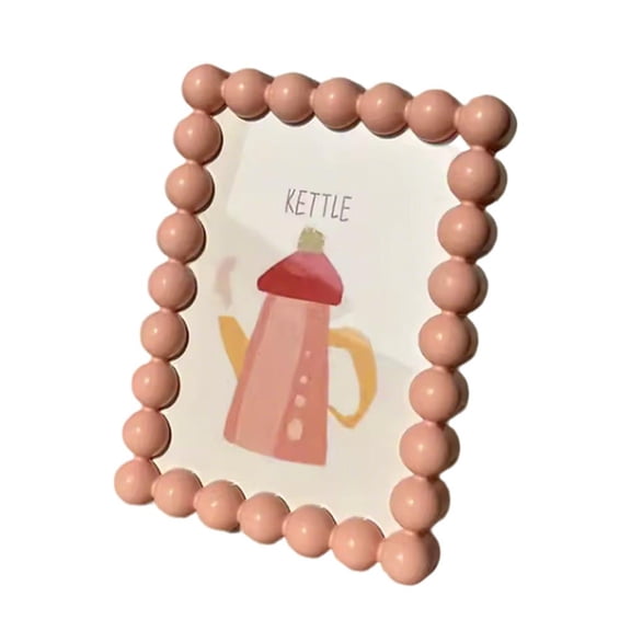4x6 inch Plastic Photo Frame with Beaded Edge, Desktop and Wall Mounting for Home Office Decor, Gift