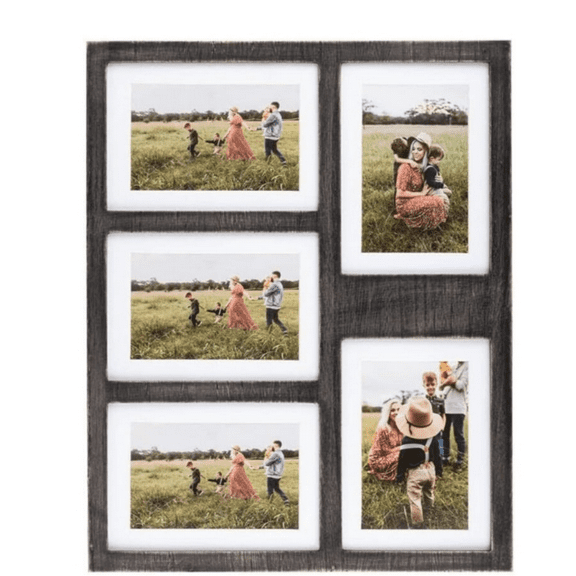 4x6 or 5x7 Collage Picture Frames for Wall, Holds 5 Photos with Glass & Mat, 5x7 Picture Frame Collage, Picture Frames Collage Wall D r (Black)