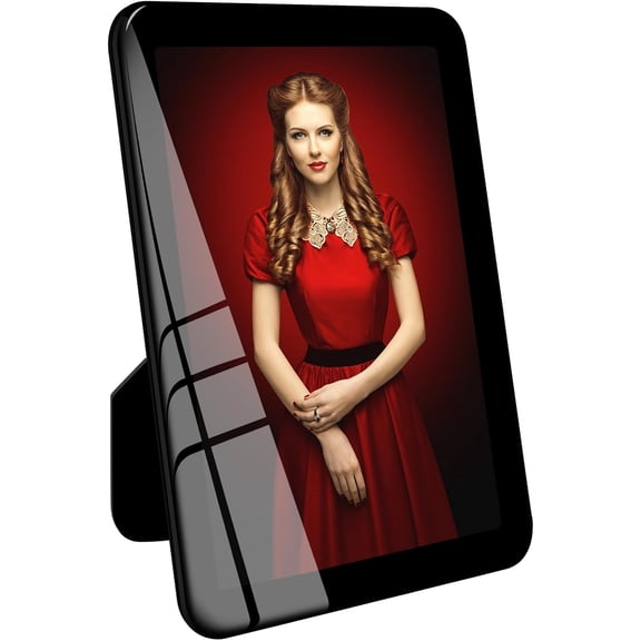 4x6 picture frame black, picture frames glass, hanging picture frame, Matted for wall and tabletop Decor (4x6, black)