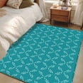 thumbnail image 1 of 4x6Ft Area Rugs Teal Morocco Non-Skid Rubber Backing Large Rectangle Rugs - Living Room Bedroom Home Office, Geometric Leaf Diamond Lattice Abstract Indoor Floor Mat Carpets Washable Rug, 1 of 9