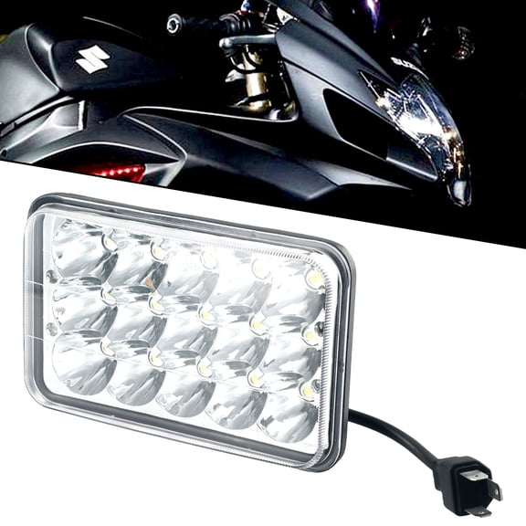 4x6In LED Hi/Low Projector Sealed Beam Headlight For DRZ400SM DRZ400S DRZ400E 15pcs 3W High Power LEDS Headlight