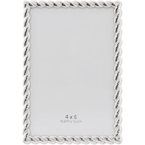 4x6in Modern Minimalist Picture Frame,Rope Design Metal Frame, Clear Glass Front, Unique Tabletop or Wall Display, Horizontally & Vertically,Perfect Gift Choice