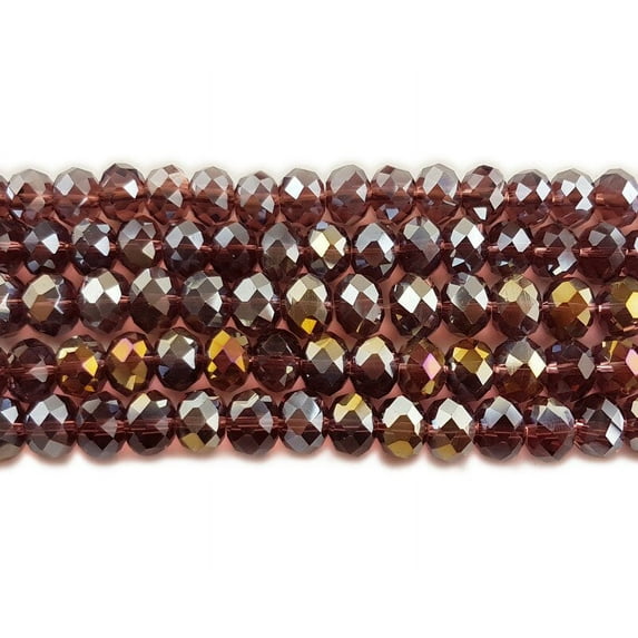 4x6mm 17.5" Fuchsia With Ab Glass Faceted Rondelle Beads With Ab Finish Genuine Gemstone Natural Jewelry Making