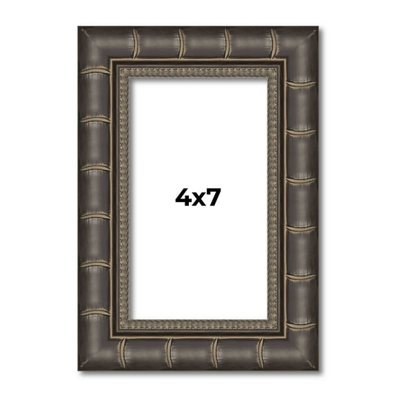 4x7 Frame Black Bamboo Solid Wood Picture Frame Width 1.5 Inches | Interior Frame Depth 0.5 Inches