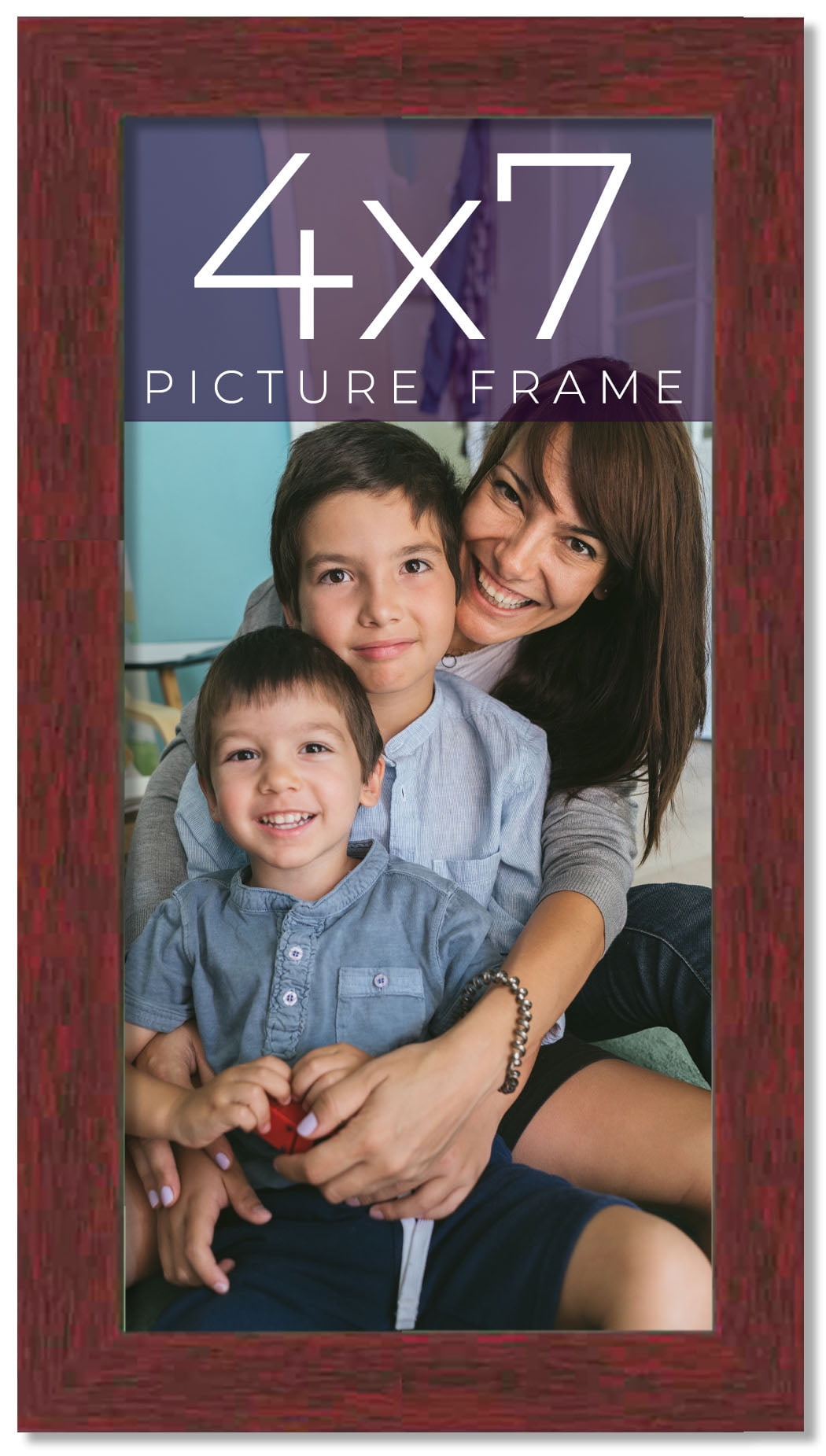 CustomPictureFrames.com 4x7 Frame White Real Wood Picture Frame Width 0.75  inches