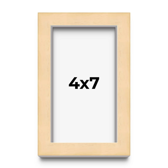 4x7 In Frame Beige Real Wood Picture Frame Width 0.75 inches | Interior Frame Depth 0.5 inches |