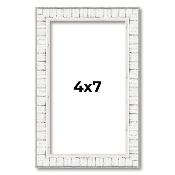 4x7 In Frame White Real Wood Picture Frame Width 0.75 inches | Interior Frame Depth 0.5 inches |