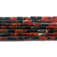 thumbnail image 1 of 4x8.5mm Dark Red And Black Agate Cylinder Tube Beads Genuine Gemstone Natural Jewelry Making, 1 of 1