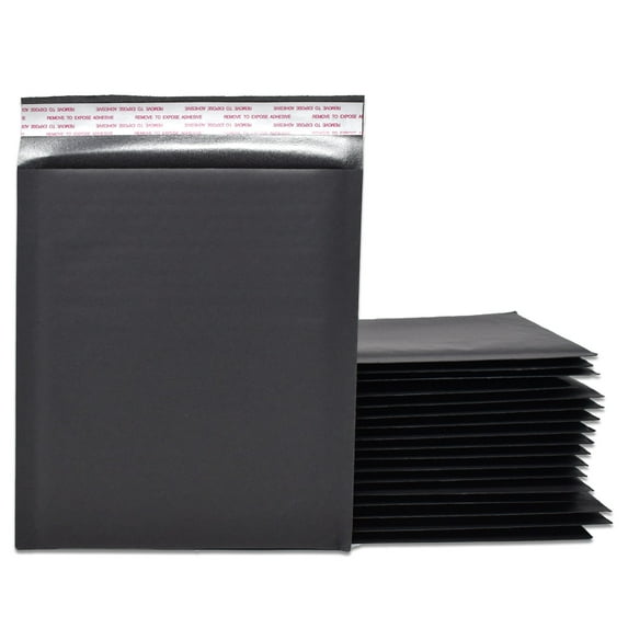 4x8, 5x9, 6x10, 8x12 Black Matte Kraft Bubble Mailers! Colorful Unique Quality Padded Envelope Shipping Mailers, Cushioned Peel n Seal NEW!