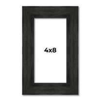 4x8 Black Rustic Wide Barnwood Picture Frame - UV Acrylic, Foam Board Backing, Hanging Hardware