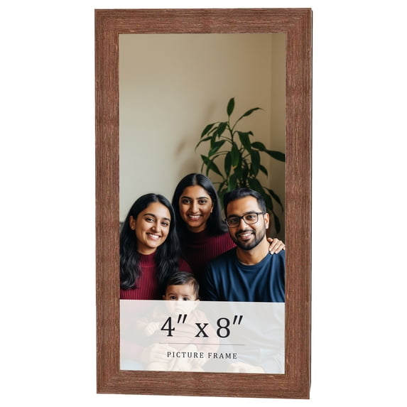 4x8 Frame Brown Farmhouse Solid Wood Picture Frame Width 1.5 Inches | Interior Frame Depth 0.5