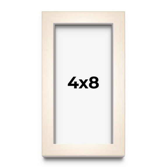 4x8 Frame White Wheat Solid Wood Picture Frame | Moulding Width 0.75 Inches | Interior Depth 0.5