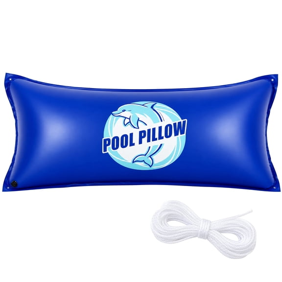 TKYHRMAS 4x8 ft Pool Pillow for Above Ground Pools, Heavy Duty Large Winter Inflatable Pillow for Winterize Closing with Cords, Blue