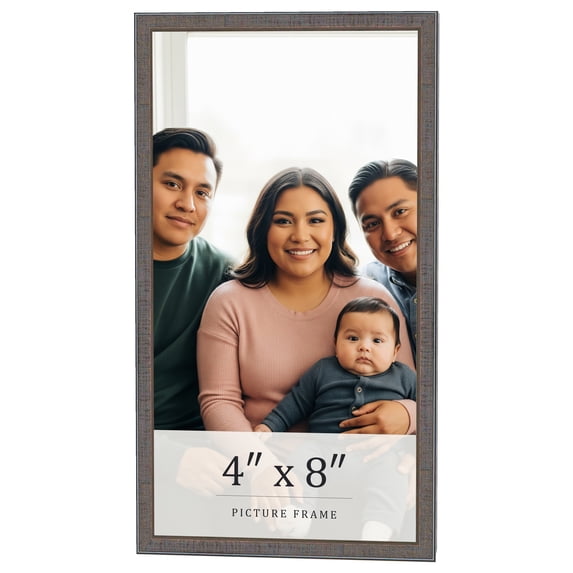 4x8 IN Frame Blue Kingsley Pewter Solid Wood Picture Frame Width 0.75 Inches |Interior Depth 0.5