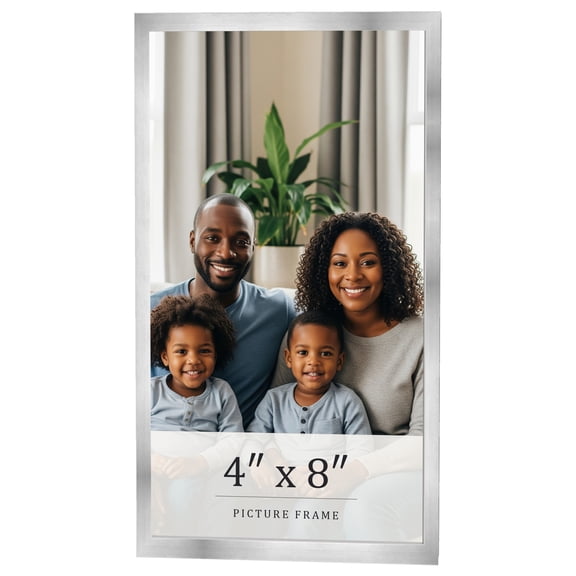 4x8 In Frame Silver Real Wood Picture Frame Width 0.75 inches | Interior Frame Depth 0.5 inches |