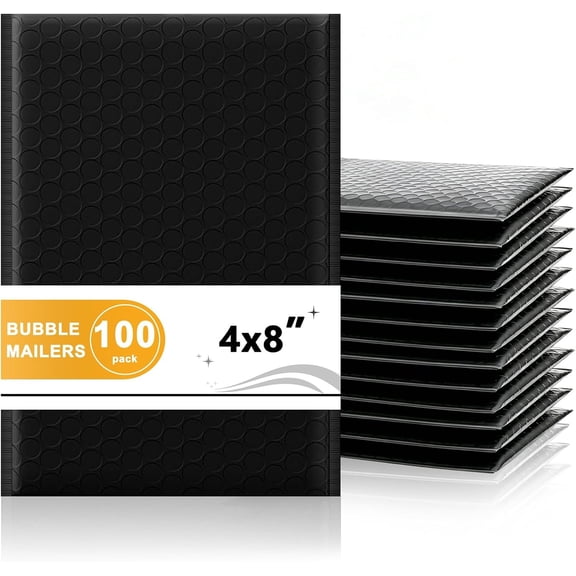 4x8 Inch Bubble Mailers, 100 Pack Self Seal Padded Envelopes | Usable Size 4x7" Durable Padded Mailers for Small Business, , Makeup, Shipping Small Items and Cards