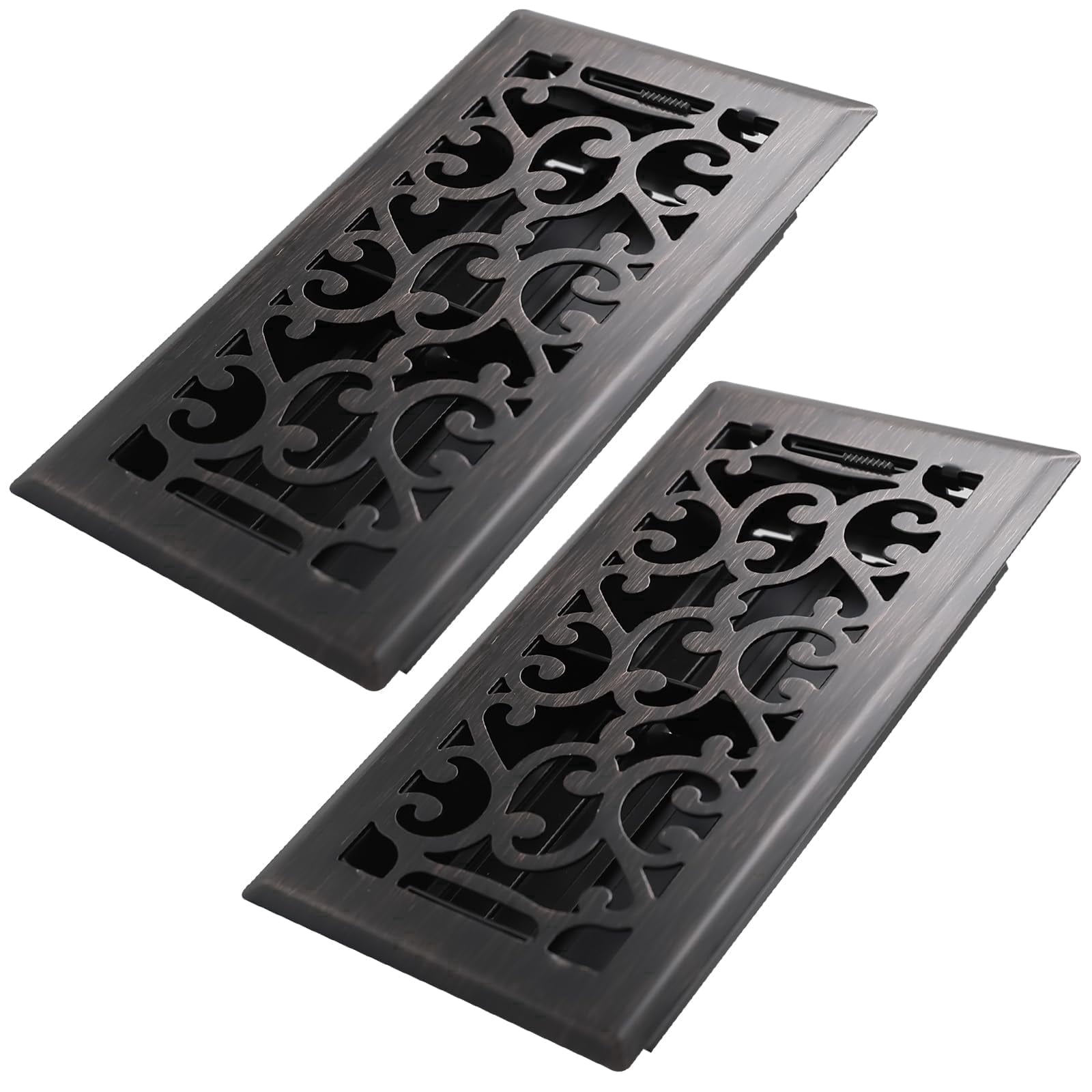 4x8 Inches 2 Pack Heavy Duty Walkable Floor Register - Easy Adjust Air ...