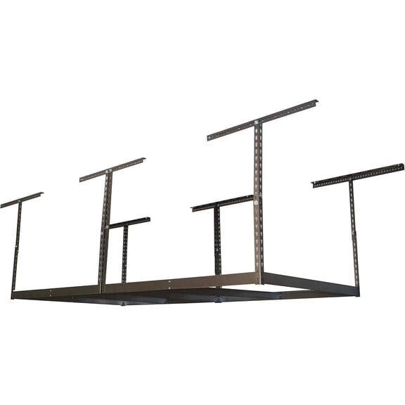 4x8 Overhead Garage Storage Rack Frame Kit - Adjustable Ceiling Shelving System (18"-33" Drop)