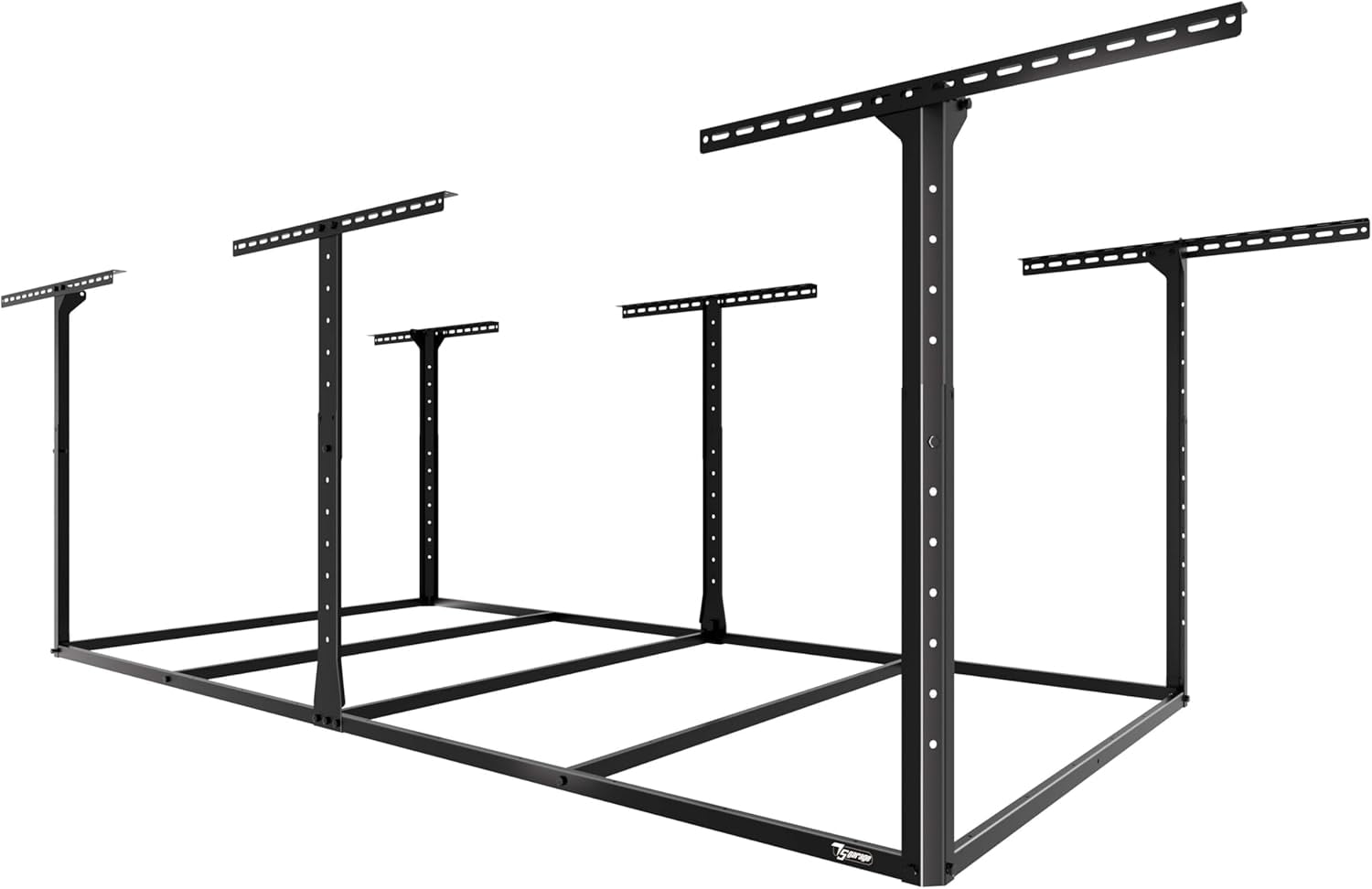 4x8 Overhead Garage Storage Rack without Decking, Adjustable Garage Storage Organization, Heavy Duty Garage Ceiling Storage Racks, 600lbs Weight Capacity, Single Person Installation