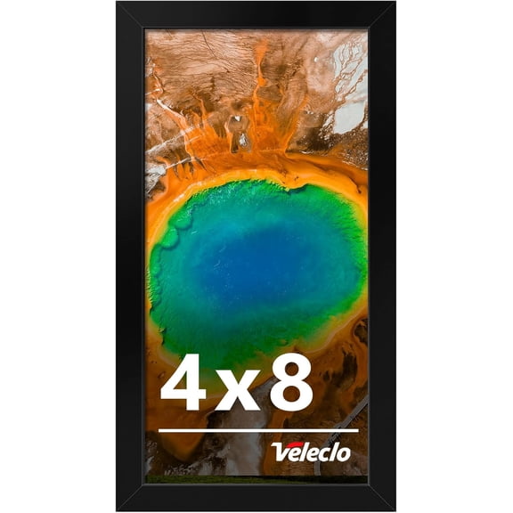 4x8 Picture Frame for Wall Display, 4x8 Black Picture Frame with Shatter Resistant Plexiglass, Stable and Sturdy 4 x 8 Poster Frame for Wall Display, Handpicked Gift Collection, 1 Pack