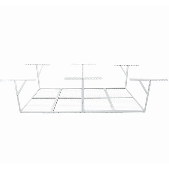 4x8FT Heavy-Duty Garage Ceiling Rack 600LB Capacity Adjustable Drop-Down