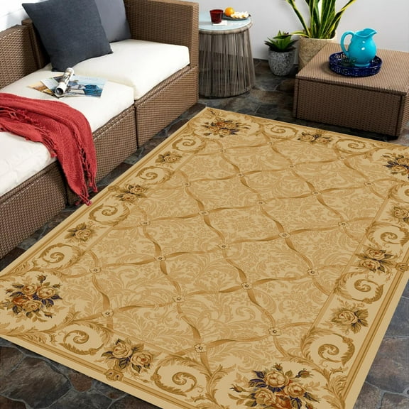 4x8ft Area Rug, Non-Shedding & Easy Care, Ideal For High Traffic Areas In Living Room, Bedroom 2