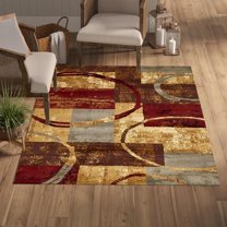 4x8ft Area Rugs For Living Room, Machine Washable Non Slip Vintage Rugs, Low Pile Lightweight Print Rug For Bedroom, Dining Room, Home Office 1