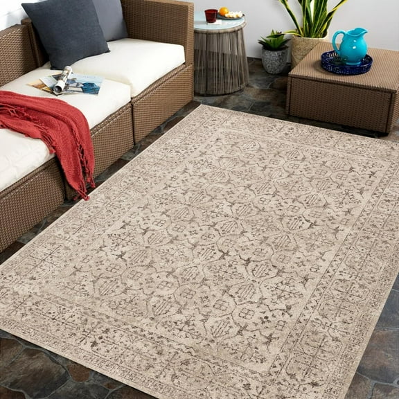 4x8ft Boho Area Rugs Machine Washable For Living Room Bedroom, Large Vintage Non-Slip Floor Carpet Indoor For Kitchen Dining Room Office Home Decor