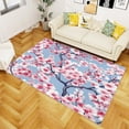 thumbnail image 1 of 4x8ft Cherry Blossom Rug For Bedroom - Cherry Blossom Rug - Japanese Pink Floral Area Rug - Girls Rugs - Soft Washable Non Slip Low Pile Flower Carpet, 1 of 7