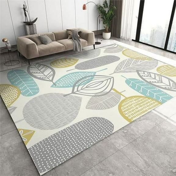 4x8ft Entryway Runner Rug, Cartoon Hollow Leaves Of Various Shapes Kitchen Runner Rug, Modern Simple Design Soft Comfortable For Living Room Office Indoor Outdoor Hallway Hotel Yoga Studio