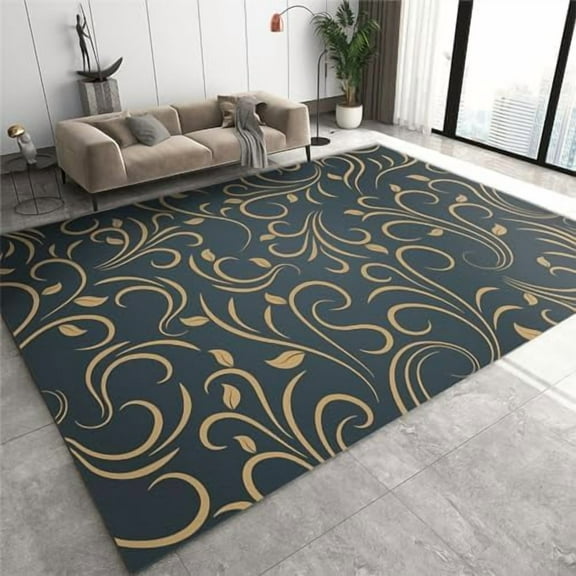 4x8ft Entryway Runner Rug, Modern Minimalist Luxury Art Kitchen Runner Rug, Gold Abstract Line Pattern Soft Comfortable For Living Room Office Indoor Outdoor Hallway Hotel Yoga Studio