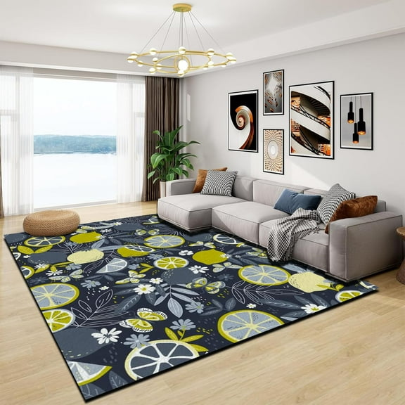 4x8ft Modern Rug, Print Rug, Washable Soft Circle Velvet Area Rugs For Bedroom Living Room Entryway, Non Slip Indoor Floor Carpet & Home Decor, Dark