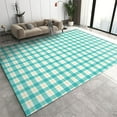 thumbnail image 1 of 4x8ft Rugs For Office,Classic Green Plaid Living Room Carpet,Simple Lines Decorate Breathable Soft Non-Slip For Living Room Kids Room, 1 of 7