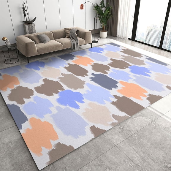 4x8ft Rugs For Office,Modern Art Design Living Room Carpet,Colorful Abstract Prints Patterns Breathable Soft Non-Slip For Living Room Kids Room