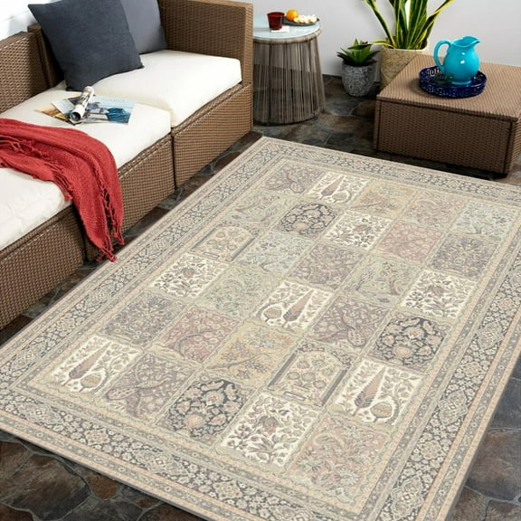 4x8ft Vintage Abstract Area Rug Thin Non-Slip Living Room Rug Washable Throw Carpet For Kitchen Entryway Bedroom