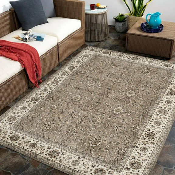 4x8ft Vintage Area Rug - Washable Rug Boho Rugs Non-Slip For Bedroom Dining Room, Low-Pile Floor Carpet