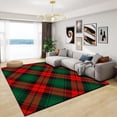 thumbnail image 1 of 4x8ft Vintage Christmas Green Red Rug Area Rugs Washable Non-Slip Carpet Crystal Velvet Mat For Indoor Outdoor Bathroom Kitchen Living Room Bedroom, 1 of 7