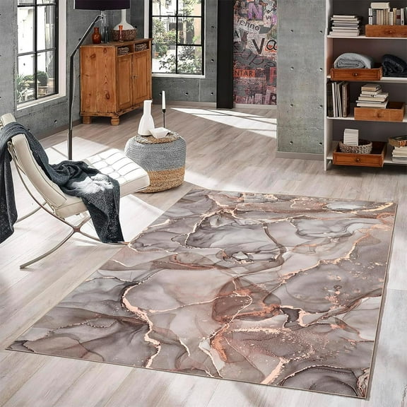 4x8ft Washable Rug, Ultra Soft Area Rug, Non Slip Modern Abstract Rug Foldable, Non Shedding Low Pile Rugs For Living Room Bedroom -23