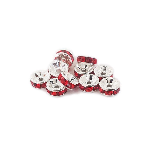4x8mm Pack Of 50 Ruby Color Cubic Zirconia "Cz" Spacer Beads ForJewelry Making