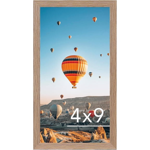 4x9 Picture Frame Rustic Brown for Wall Hanging or Tabletop, Wall Mounting Horizontally or Vertically, 4 x 9 Wall Gallery Poster Photo Frame with Shatter Resistant Plexiglass, Rustic Brown