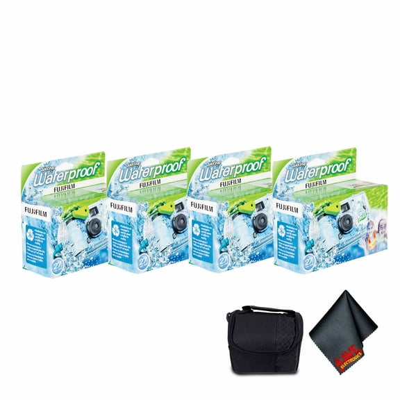4xFUJIFILM QuickSnap 800 Waterproof 35mm Disposable Camera (27 Exposures),Bundle